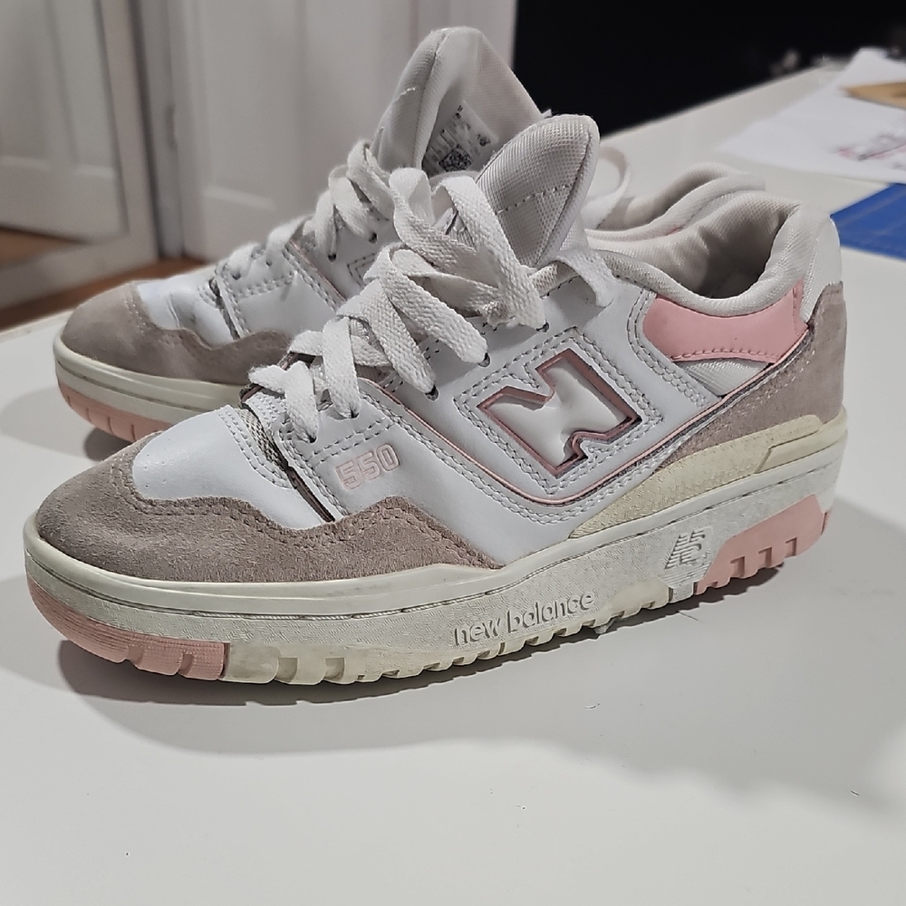 New Balance 550 White Pink Gray Sneakers